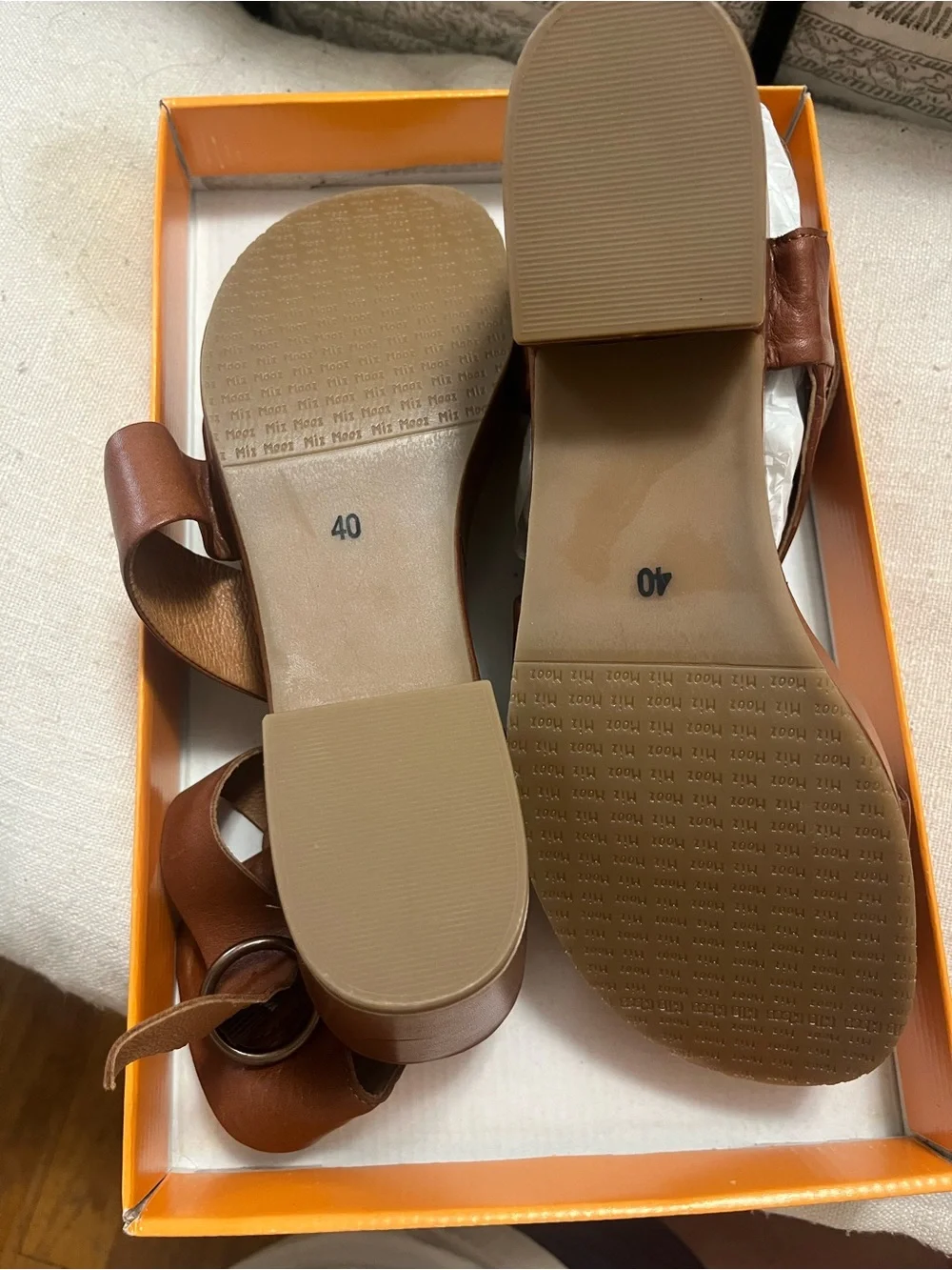 Miz Mooz Women's Brown Leather Platform Sandals